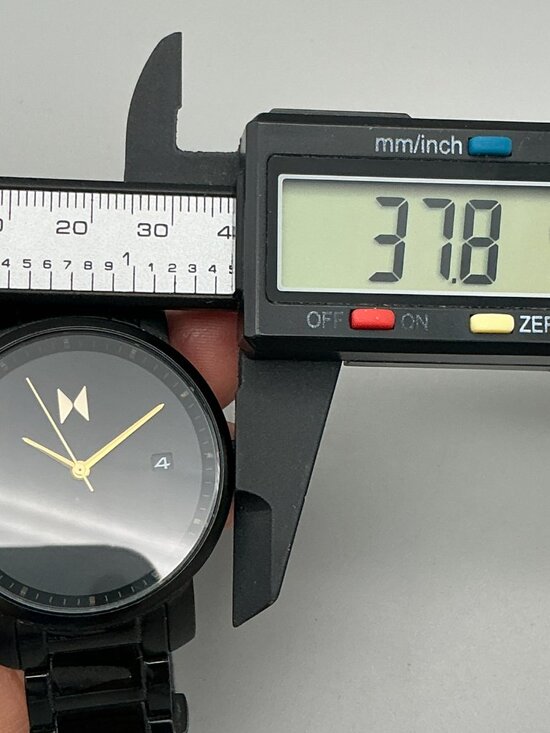 MVMT Classic Black Gold Watch Women 38mm Stainless Date New Battery 7.25\